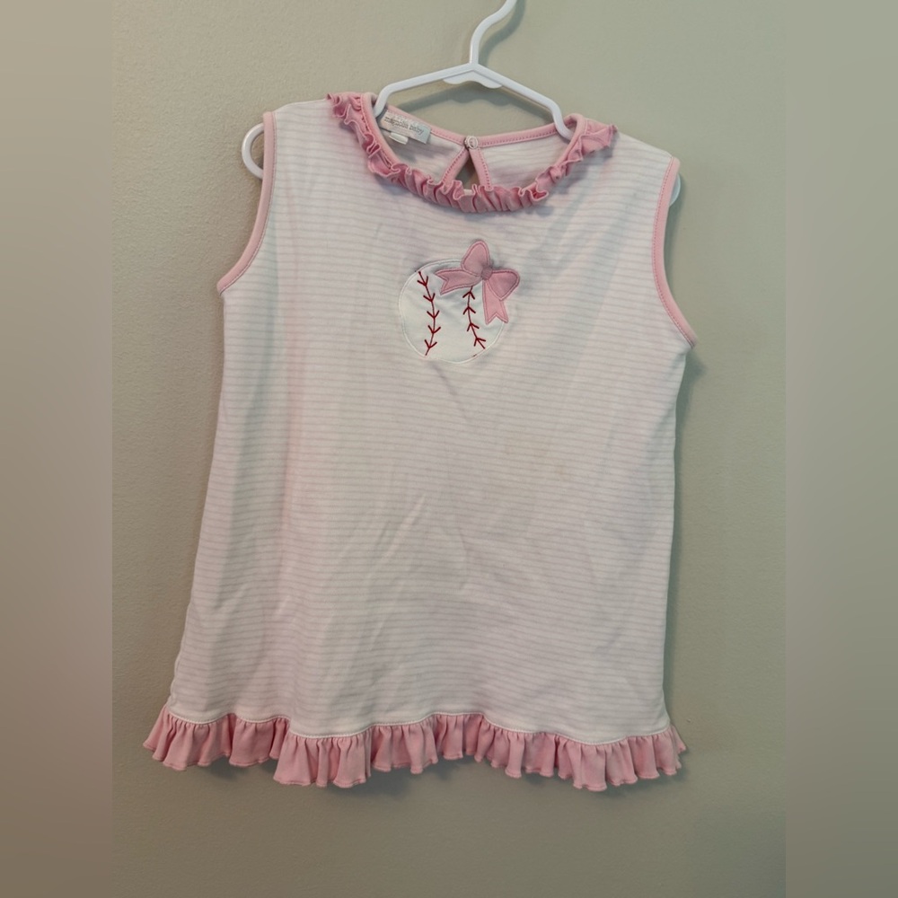 Magnolia Baby Pink Ruffle Baseball Kids Top